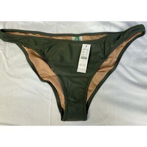 J. Crew Boomerang High leg Bikini Bottom Green XL BP209 X Large‎ Swimsuit NEW